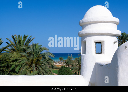 Hôtel Odyssee dans l'île de Djerba Zarzis Tunisie Oasis Banque D'Images