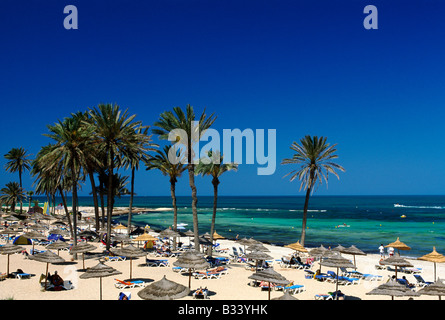 Plage de l'île de Djerba Zarzis Tunisie Oasis Banque D'Images