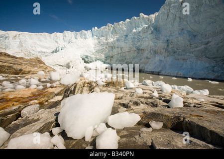 La fonte des glaciers au Groenland Russell rapidement dû au réchauffement global Banque D'Images