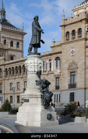 Statue de José Zorrilla dans Plaza Zorrilla Valladolid Espagne Banque D'Images