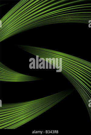 Volets verts constituent un brillant résumé fond futuriste Banque D'Images