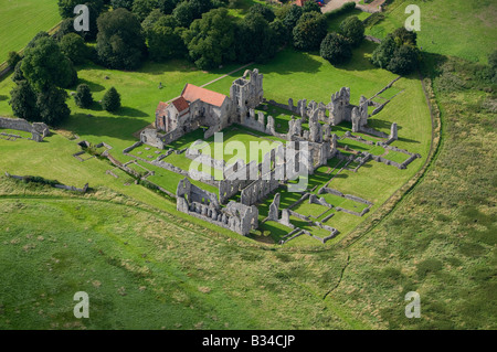 Vue aérienne du château d'acre prieuré, Norfolk, Angleterre Banque D'Images