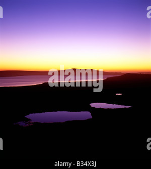 Coucher du soleil à West Coast National Park & Langebaan Lagoon, Western Cape, au nord de Cape Town, Afrique du Sud Banque D'Images