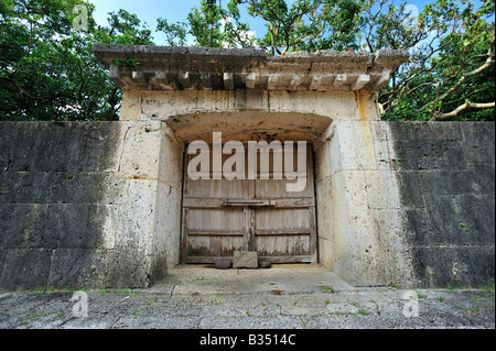 Sonohyan utaki stone gate, Shuri, Naha, Okinawa, Japon Banque D'Images