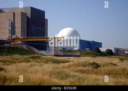 La centrale nucléaire de Sizewell sur la côte Soffolk UK Banque D'Images