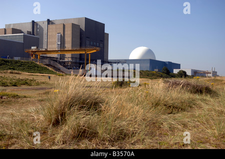 La centrale nucléaire de Sizewell sur la côte du Suffolk UK Banque D'Images