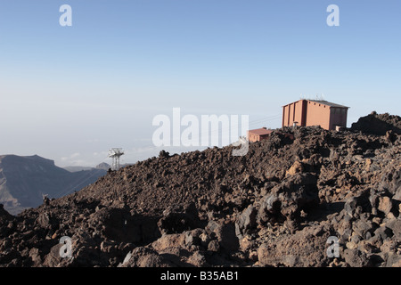 La partie supérieure de la station du téléphérique sur le mont Teide à environ 3500 mètres au-dessus du niveau de la mer Tenerife Espagne Banque D'Images
