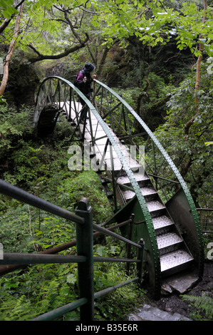 Le pont au bas du Pont du Diable tombe à pied Banque D'Images