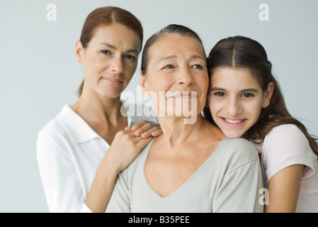 Trois générations de femmes, portrait Banque D'Images