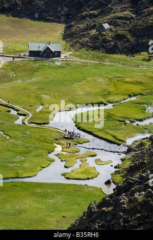 Hot springs Landmannalaugar Islande Banque D'Images