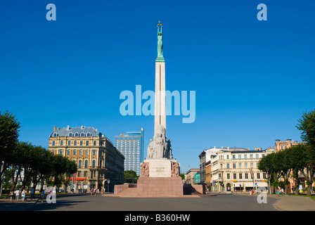 Monument de la liberté à la fin du boulevard Brivibas bulvaris à Riga Lettonie Europe Banque D'Images