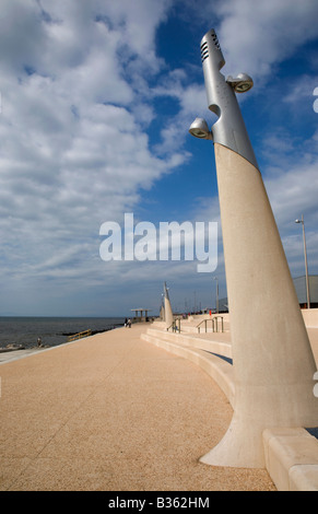 Lumière moderne sur la Promenade à Cleveleys Banque D'Images