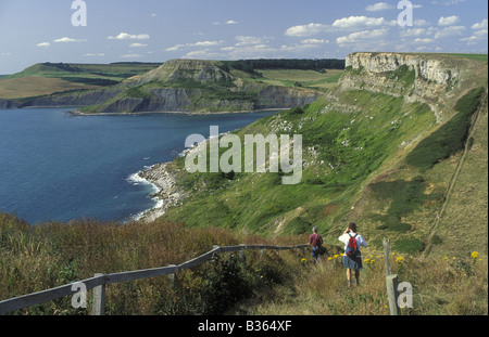 Balade sur la côte sud-ouest près de chemin, Lulworth Dorset, UK Banque D'Images