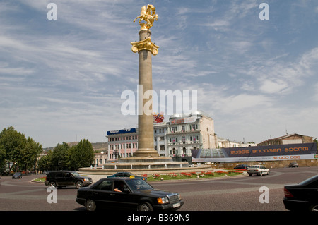 Anciennement connu sous le nom de la place de la liberté square Erivan, à l'extrémité de l'Avenue Rustaveli à Tbilissi capitale de la République de Géorgie Banque D'Images