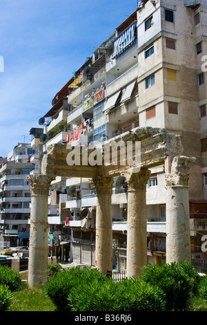 Tetraporticus colonnes romaines à Latakia Syrie Banque D'Images