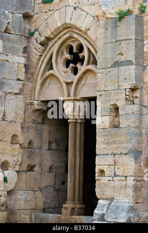 Fenêtre dans un couloir voûté à l'intérieur Crak Des Chevaliers ou Al Hosn château des Croisés en Syrie Banque D'Images