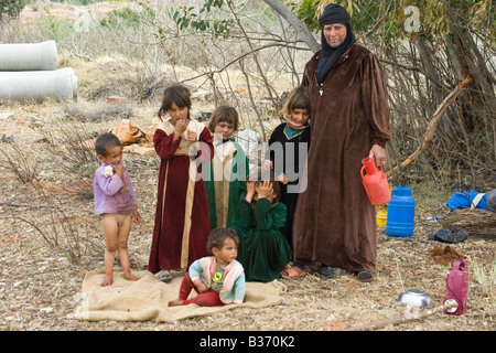 La famille bédouine près de Tartous en Syrie Banque D'Images