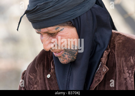 Bedouin tatoué près de Tartous en Syrie Banque D'Images