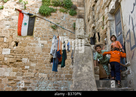 La vie à l'intérieur du château des Croisés à Tartous en Syrie Banque D'Images