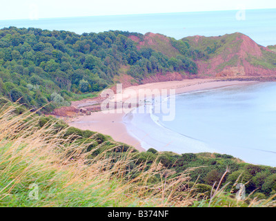 Cayton baie depuis le sentier du littoral,Scarborough,Yorkshire,uk. Banque D'Images