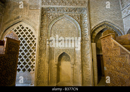 Oljeitu Mihrab à la mosquée Jameh Ispahan en Iran Banque D'Images