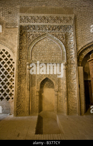 Oljeitu Mihrab à la mosquée Jameh Ispahan en Iran Banque D'Images