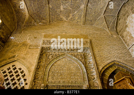 Oljeitu Mihrab à la mosquée Jameh Ispahan en Iran Banque D'Images