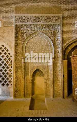 Oljeitu Mihrab à la mosquée Jameh Ispahan en Iran Banque D'Images