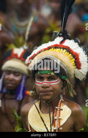 Danseuse PNG Goroka show sing sing Banque D'Images