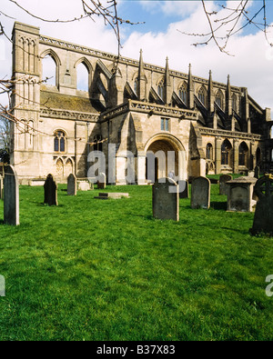 Au début de l'abbaye de Malmesbury historique soleil du printemps, Wiltshire, Royaume-Uni Banque D'Images