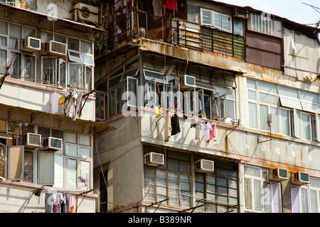 Appartements de base à Hong Kong, Chine Banque D'Images