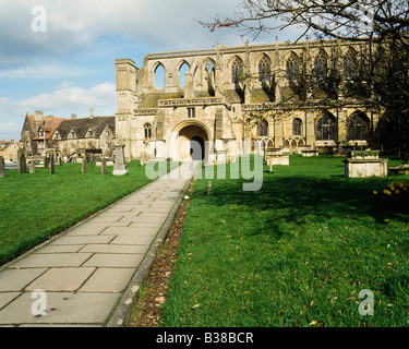 Au début de l'abbaye de Malmesbury historique soleil du printemps, Wiltshire, Royaume-Uni Banque D'Images