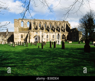 Au début de l'abbaye de Malmesbury historique soleil du printemps, Wiltshire, Royaume-Uni Banque D'Images