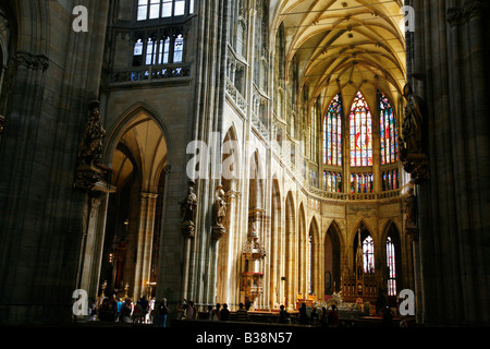 Août 2008 - détail l'intérieur de la Cathédrale St Vitus au Château le quartier du château Hradcany Prague Praha République Tchèque Banque D'Images