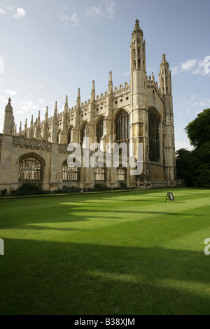 Ville de Cambridge, en Angleterre. Vue de la chapelle de Kings College de Cambridge du King's Parade. Banque D'Images