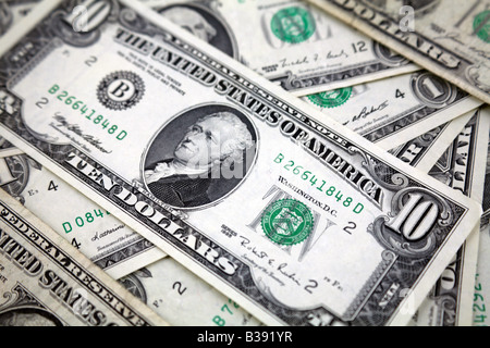 Retour vert de dollars de billets de banque United States of America Banque D'Images