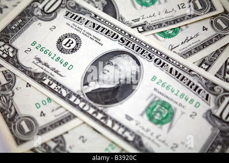 Retour vert de dollars de billets de banque United States of America Banque D'Images