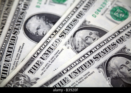 Retour vert de dollars de billets de banque United States of America Banque D'Images