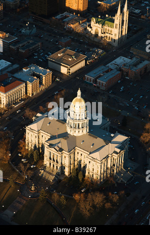 Paysage aérien de Denver Colorado State Capitol building United States Banque D'Images