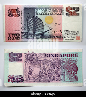 2 Dollars de Singapour Banque D'Images