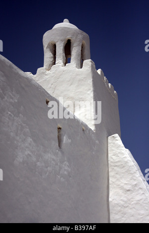 Tour de la mosquée Blanche à Djerba (Tunisie). Banque D'Images