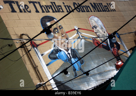 Barack Obamma et John McCain Boxing murale. Banque D'Images