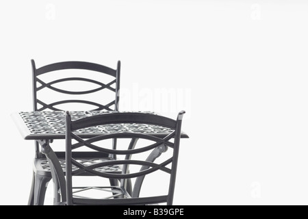 Table et chaises en fer forgé Banque D'Images