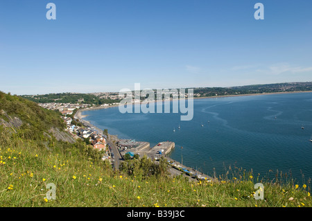 Vue sur la côte de la Réserve Naturelle de Mumbles Banque D'Images