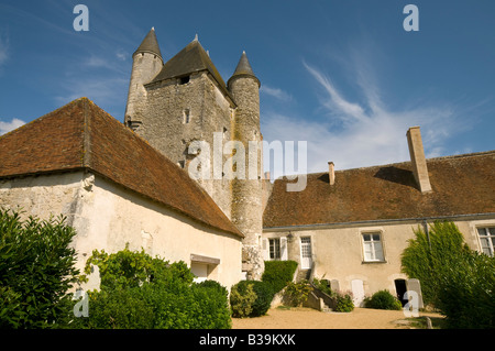 Bridoré château fortifié, Indre-et-Loire, France. Banque D'Images