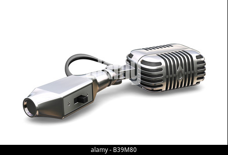 3D render of a microphone retro Banque D'Images