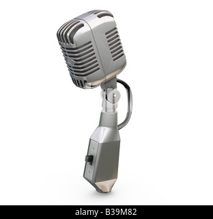 3D render of a microphone retro Banque D'Images