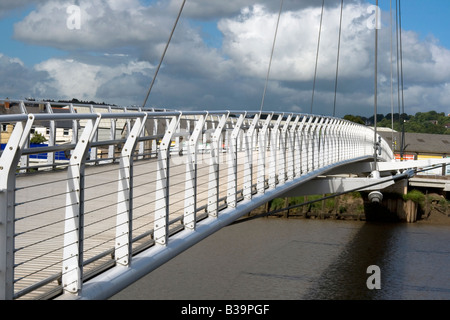 Passerelle au-dessus de la rivière Usk Newport Wales UK Banque D'Images