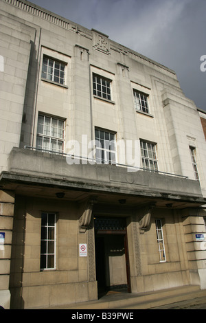 Ville de Derby, en Angleterre. Vue rapprochée de l'ex-entrée à Rolls-Royce works Nightingale, Osmaston Road. Banque D'Images