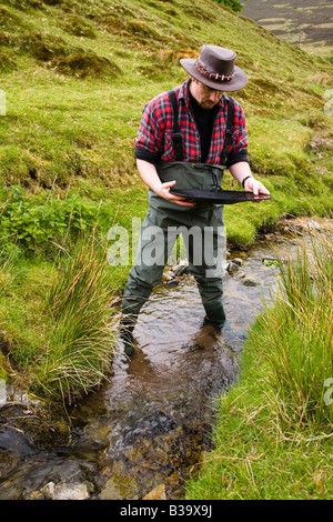 La prospection de l'or dans l'Ayrshire Ecosse Leadhills près de Wanlochhead Banque D'Images